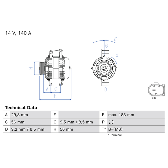 0 986 086 320 - Alternator 