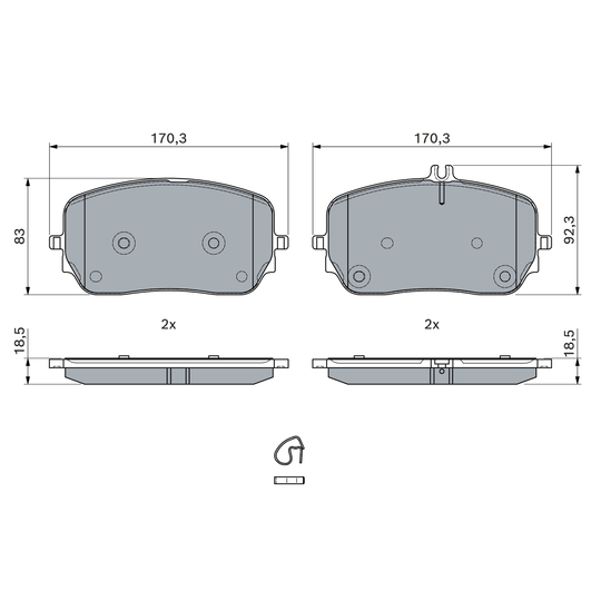 0 986 460 036 - Brake Pad Set, disc brake 