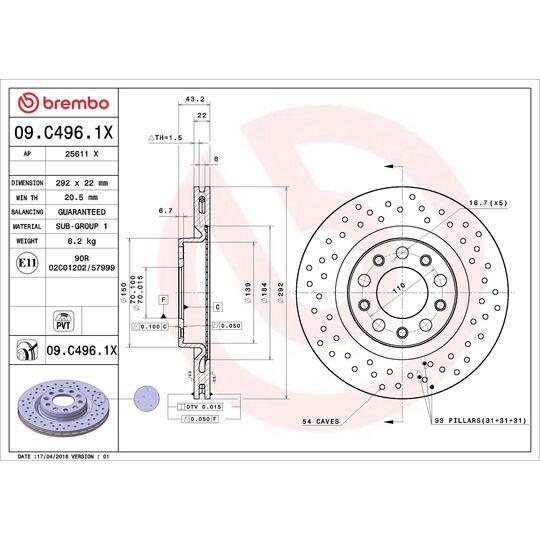 09.C496.1X - Brake Disc 