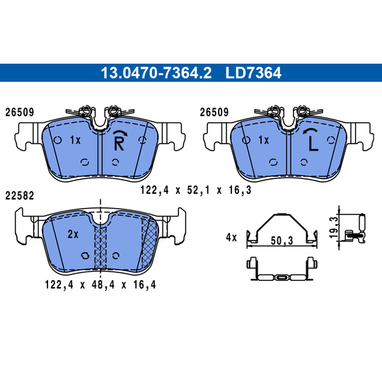 13.0470-7364.2 - Brake Pad Set, disc brake 