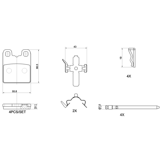 P 23 201 - Brake Pad Set, disc brake 