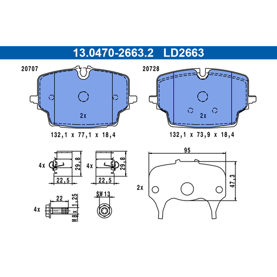 13.0470-2663.2 - Brake Pad Set, disc brake 