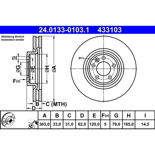 24.0133-0103.1 - Bromsskiva 