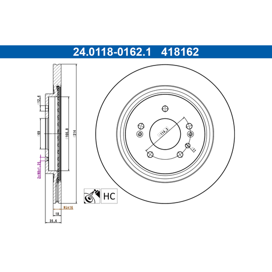 24.0118-0162.1 - Brake Disc 