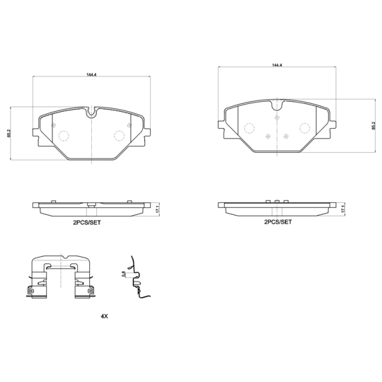 P 44 032 - Brake Pad Set, disc brake 