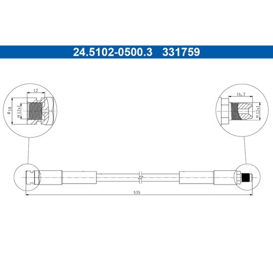 24.5102-0500.3 - Brake Hose 