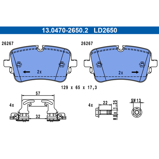 13.0470-2650.2 - Brake Pad Set, disc brake 