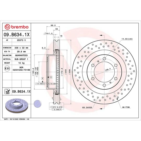 09.B634.1X - Brake Disc 