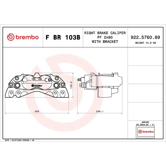 F BR 103B - Brake Caliper 