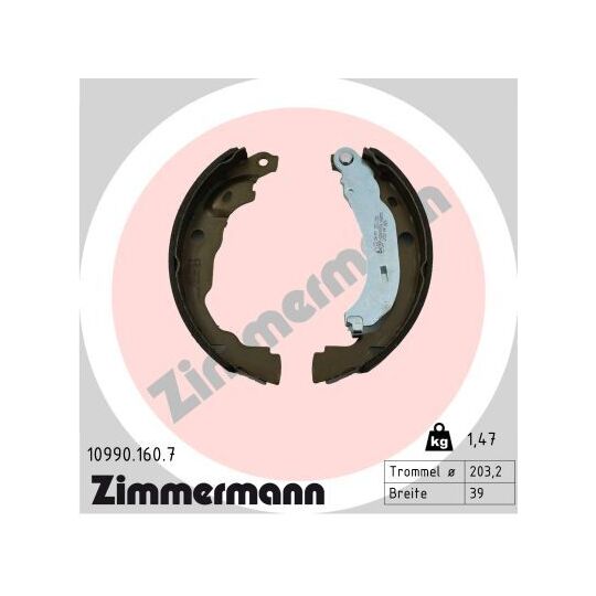 10990.160.7 - Brake Shoe Set, parking brake 