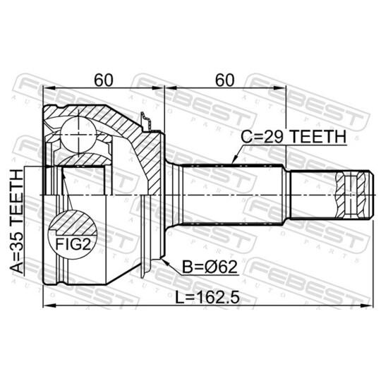 0210-J1120 - Joint Kit, drive shaft 