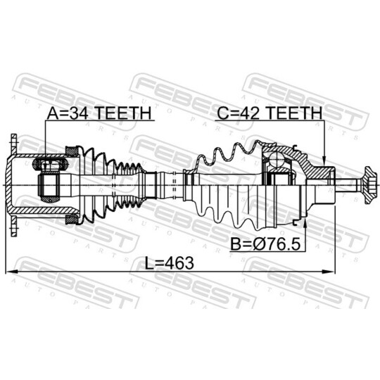 1714-8WF - Drive Shaft 