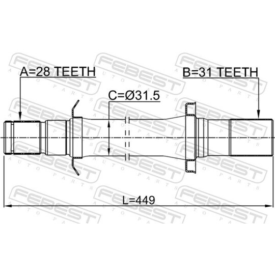 2212-MQ4RH - Drive Shaft 