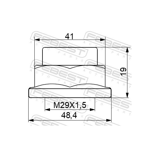 1698-NHUB01 - Axle Nut, drive shaft 