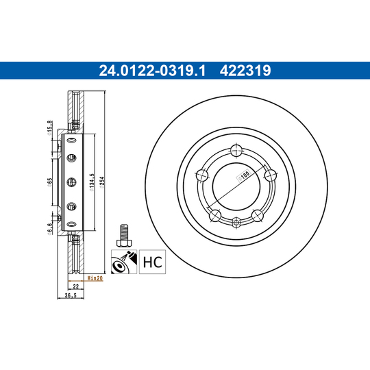 24.0122-0319.1 - Brake Disc 