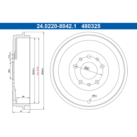 24.0222-8042.1 - Brake Drum 