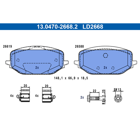 13.0470-2668.2 - Brake Pad Set, disc brake 