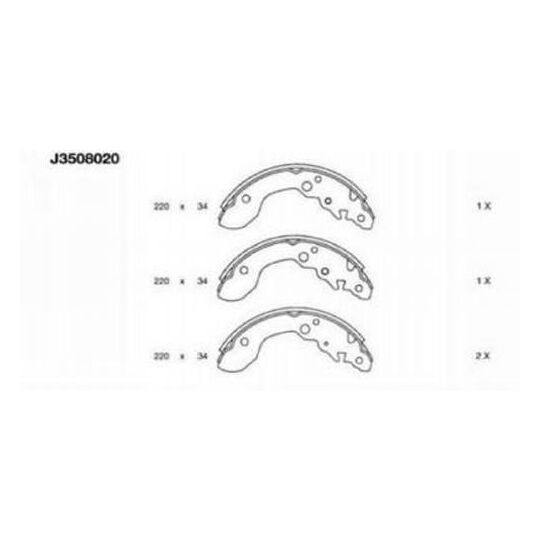 J3508020 - Piduriklotside komplekt 