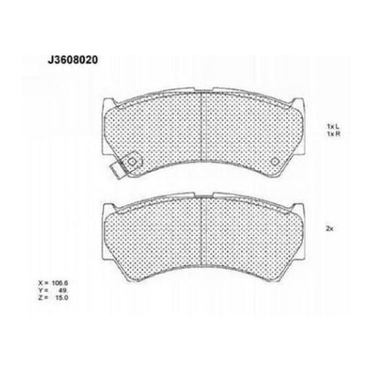 J3608020 - Brake Pad Set, disc brake 