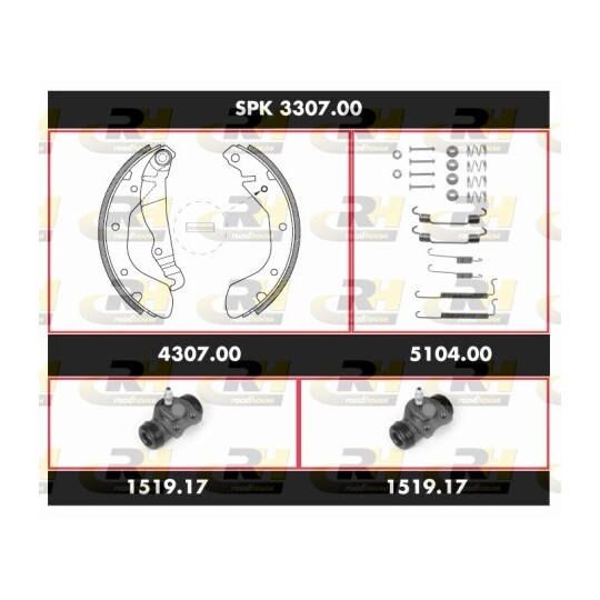 SPK 3307.00 - Pidurikomplekt, trummelpidur 