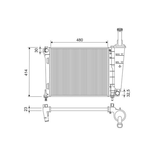 701184 - Radiator, engine cooling 