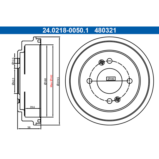 24.0218-0050.1 - Brake Drum 