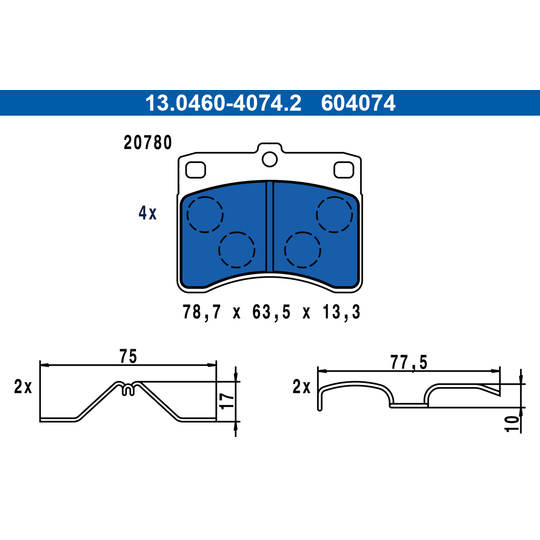 13.0460-4074.2 - Brake Pad Set, disc brake 