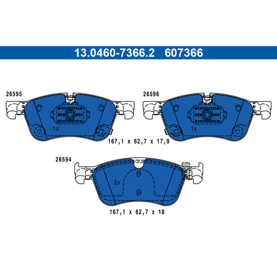 13.0460-7366.2 - Brake Pad Set, disc brake 