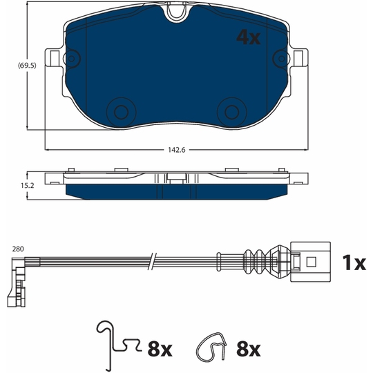 GDB2548BTE - Brake Pad Set, disc brake 