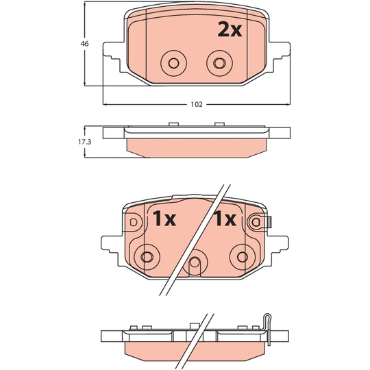 GDB2546 - Brake Pad Set, disc brake 