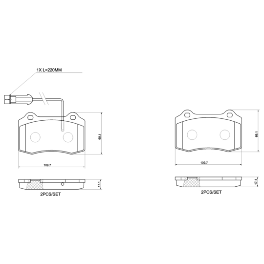 P 48 002 - Brake Pad Set, disc brake 