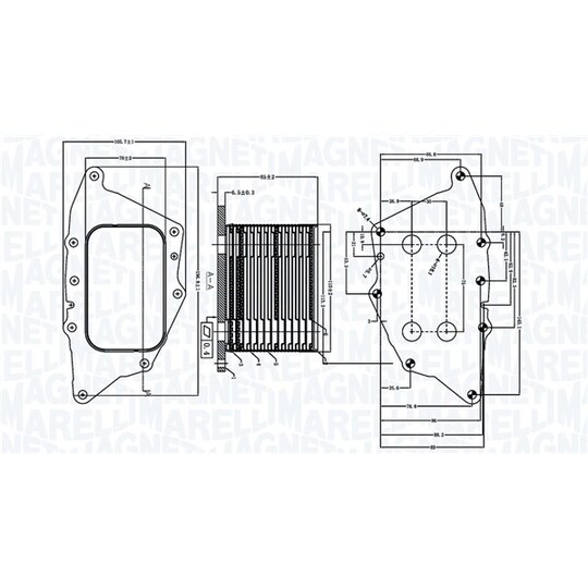 350300005000 - Oljekylare, motor 