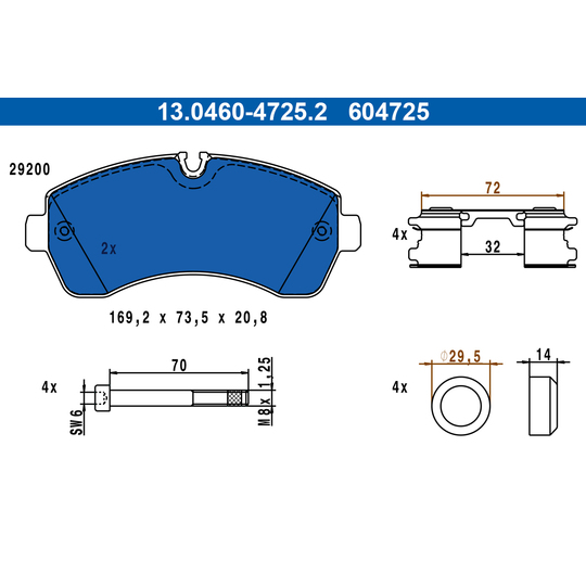 13.0460-4725.2 - Brake Pad Set, disc brake 