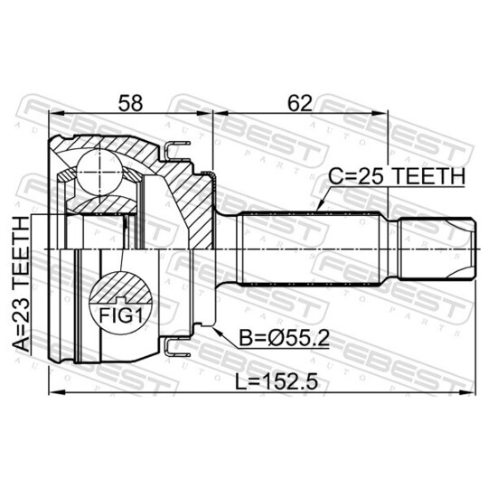 2210-FB - Joint Kit, drive shaft 