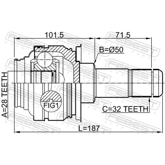 1911-F06R - Joint Kit, drive shaft 