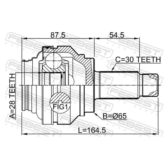 1910-F06R - Joint Kit, drive shaft 