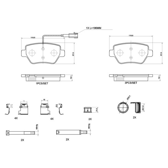 P 48 004 - Brake Pad Set, disc brake 