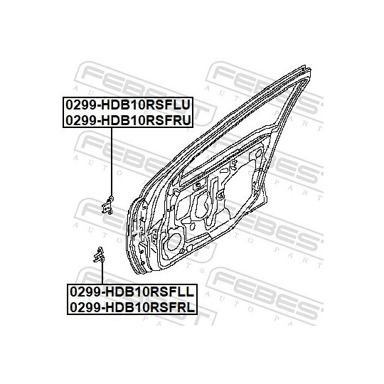 0299-HDB10RSFRU - Door Hinge 