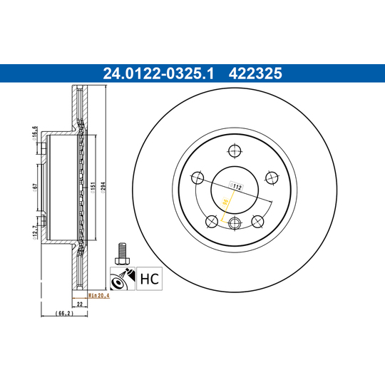 24.0122-0325.1 - Brake Disc 