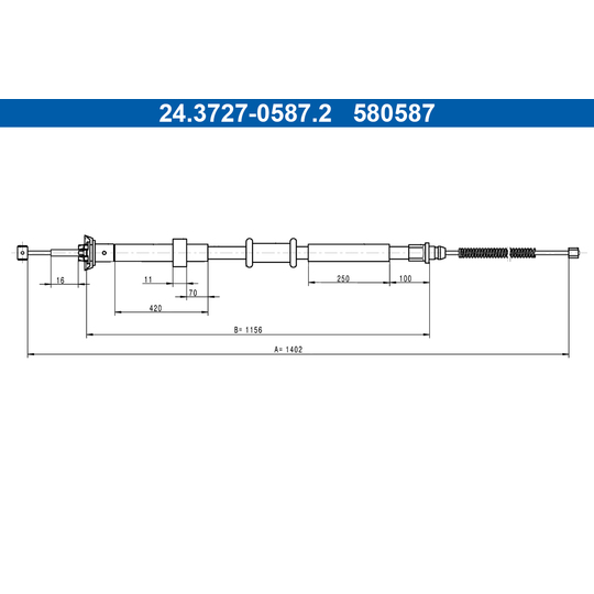 24.3727-0587.2 - Cable, parking brake 