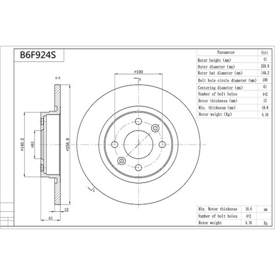 B6F924S - Brake Disc 