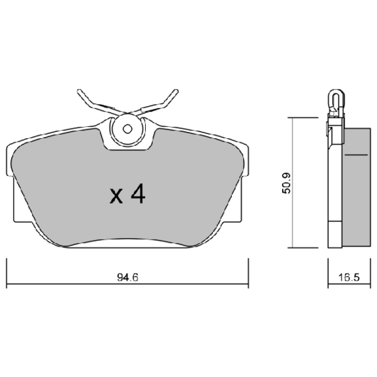 BPVW-2900 - Brake Pad Set, disc brake 