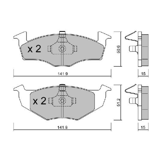 BPVW-1005 - Brake Pad Set, disc brake 