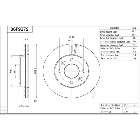B6F927S - Brake Disc 