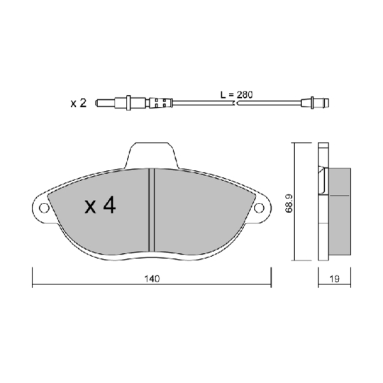 BPFI-1012 - Brake Pad Set, disc brake 