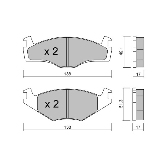 BPVW-1036 - Brake Pad Set, disc brake 