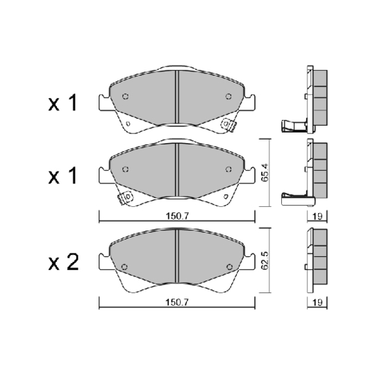 BPTO-1018 - Brake Pad Set, disc brake 