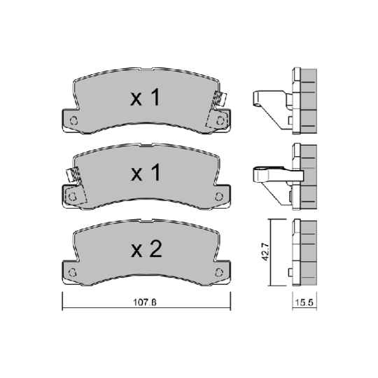 BPTO-2905 - Brake Pad Set, disc brake 