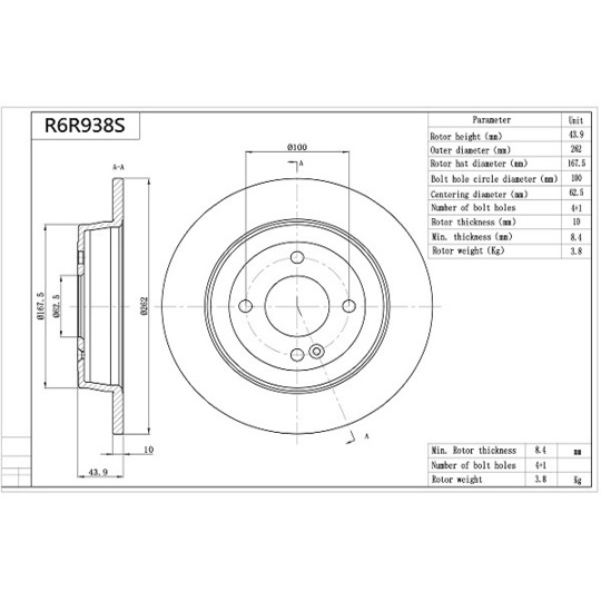 R6R938S - Brake Disc 
