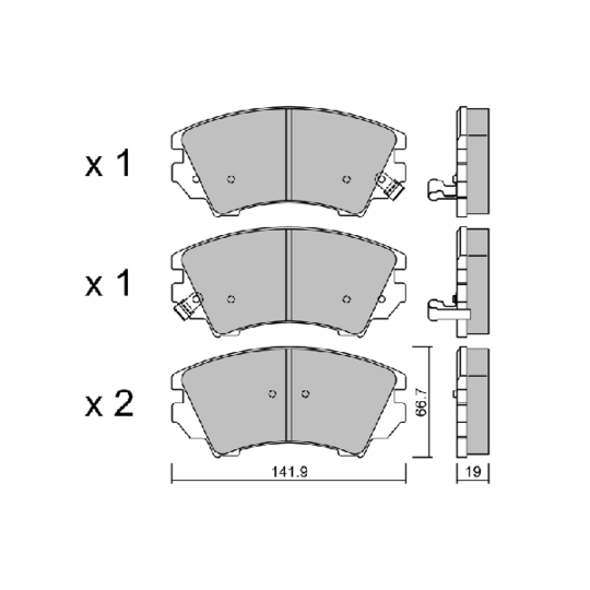 BPOP-1011 - Brake Pad Set, disc brake 